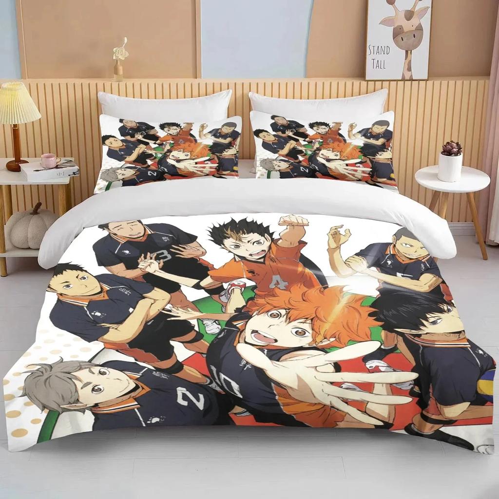 Одеяло Новые 3D Комплекты Постельного Белья Haikyuu Мультяшное Одеяло Постель Аниме Наволочки Комплекты Постельного Белья для Взрослых и Детей Домашний Текстиль