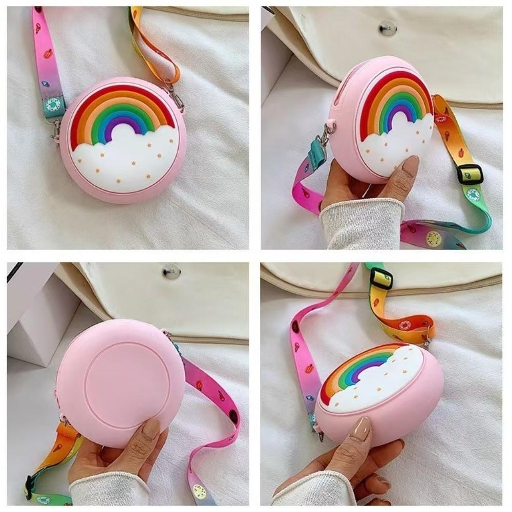 Mini Size Silicone Messenger Bag Adjustable Strap Children Shoulder Bag  Kids Travel
