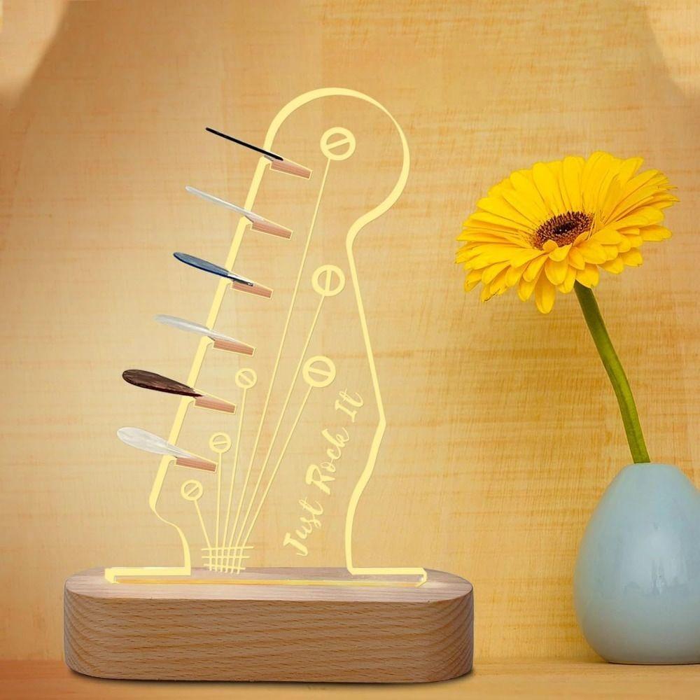 Деревянная основа держатель медиатора акриловая стойка для хранения медиаторов для гитариста