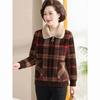 Autumn and Winter Mother's Short Jacket Fashion Imitation Mink Fleece Plaid Jacket Fur Collar Warm Fashion Thick Top
