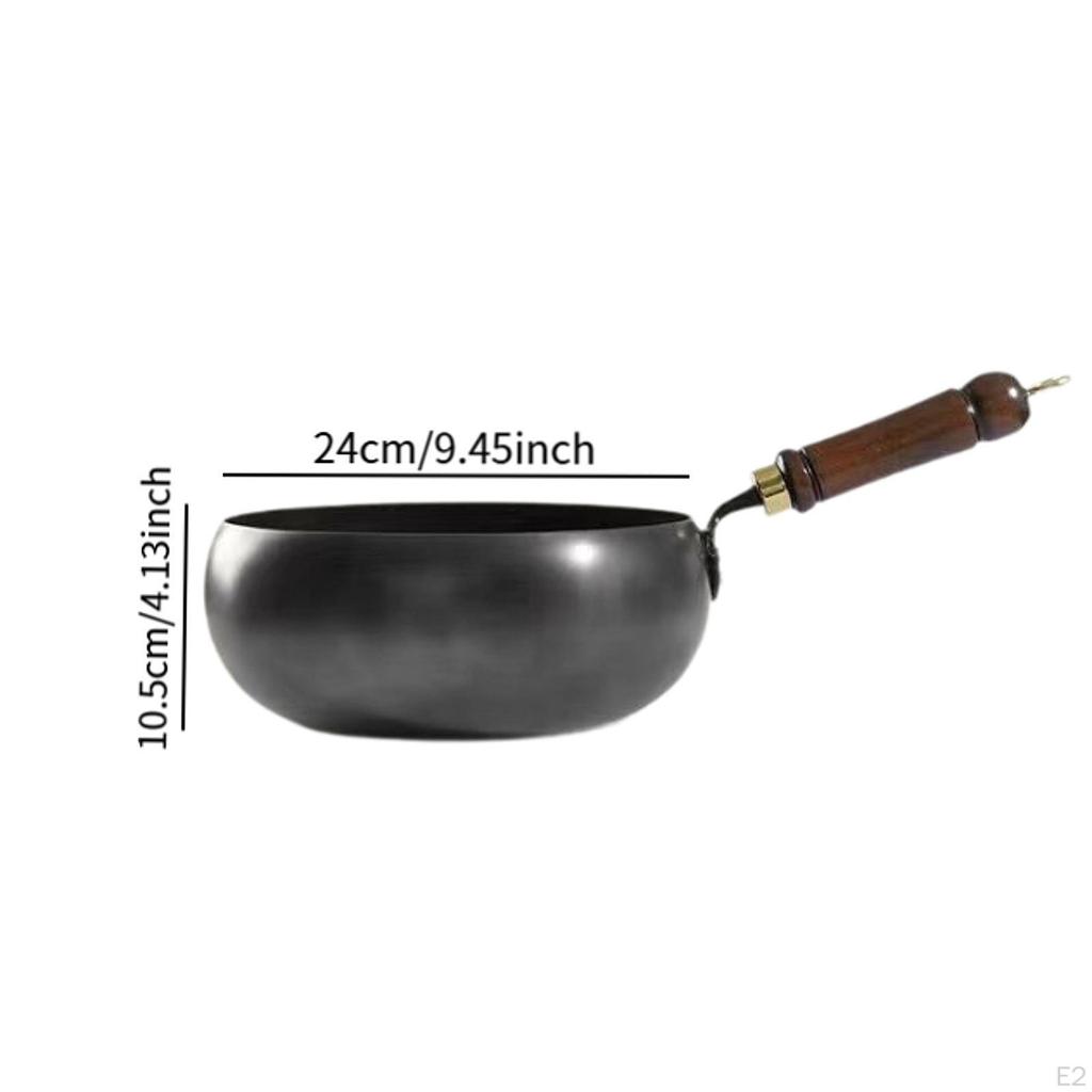 9.45 Inch Wok Made of Iron with A Flat Floor for Gas And Induction Stove, Stirred Pan Kitchen