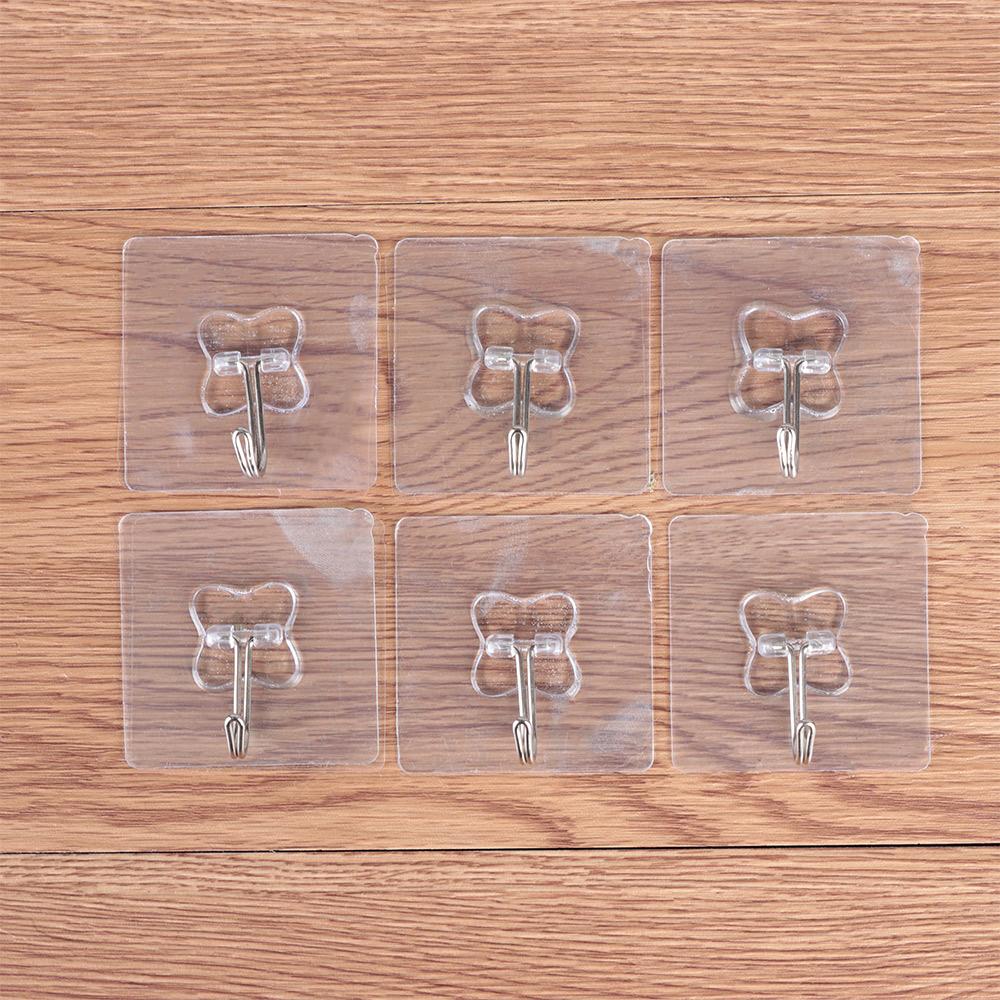 Household Home & Living Transparent Traceless Hooks Storage Hanger Wall Rack Seamless Adhesive Hook