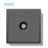 BSEED EU Large Button Wall Switches 1/2Gang 2Way 16A Wall Power Sockets Dual USB Phone Charge Port 5V Gray Home E-Series