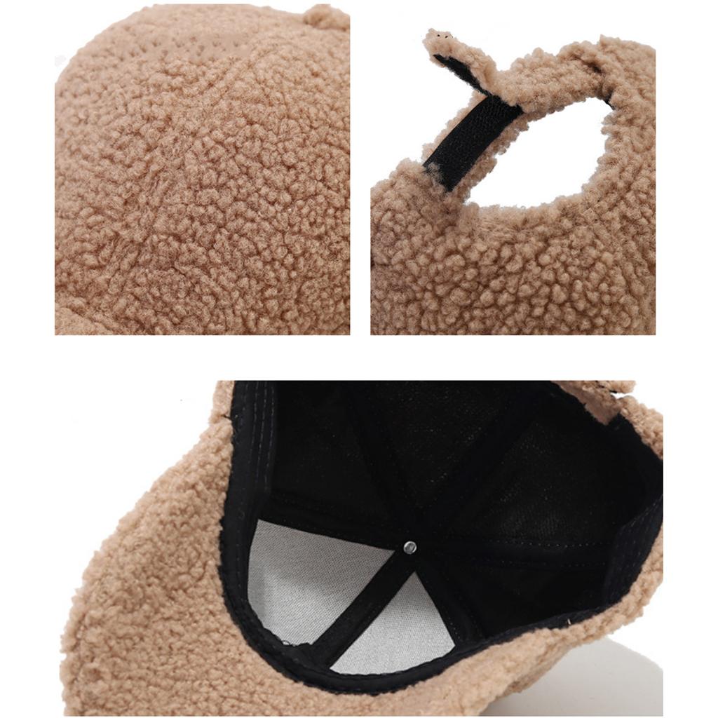 Шапка женская и зимняя однотонная бейсболка из овечьей шерсти теплая кепка ретро изогнутая шляпа от солнца