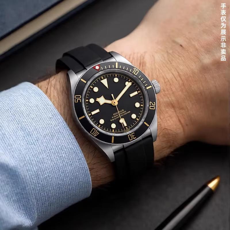 Мягкий резиновый ремешок для Tudor 39мм 1958 BB58 Black Bay Panda Pro Black Shield Часовой ремешок Стальной соединитель Браслет 20мм 21мм 22мм