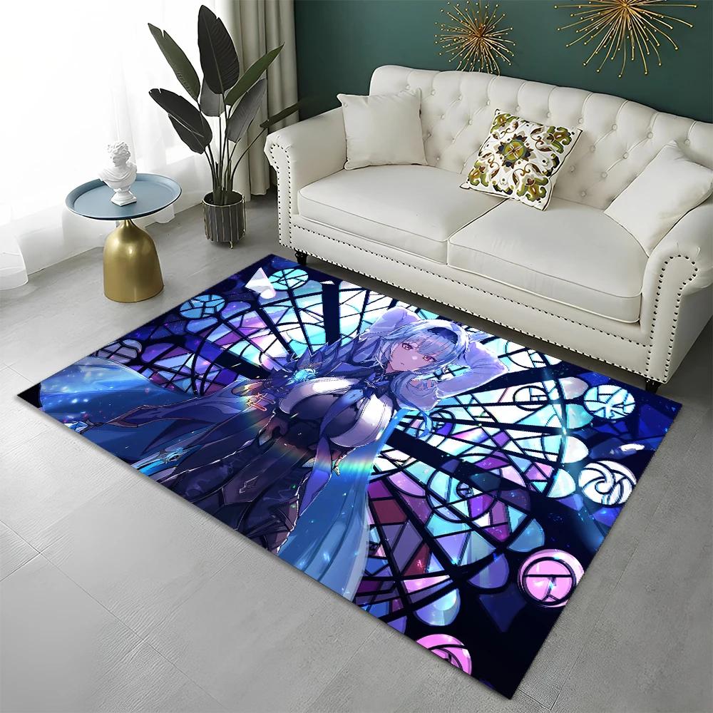 Game Genshin Impact Gamer Cartoon Carpet Rug for Home Living Room Bedroom Sofa Doormat Decor,Child Area Rug Non-slip Floor Mat