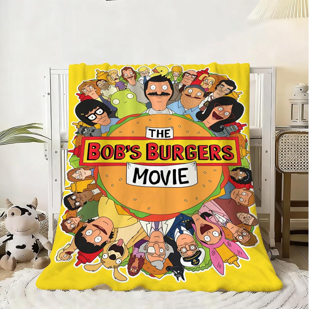 Cartoon B-Bobs B-Burgers Anime Throw Flannel Fluffy Soft Blanket Warm Skin-Friendly Throw For Sofa Bed Office Nap Winter