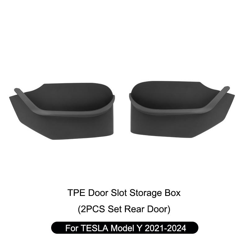 For Tesla Model 3/Y -2024 Front Rear Door Side Storage Box Door Handle Armrest Tray Organizer Door Side Water Proof Storage