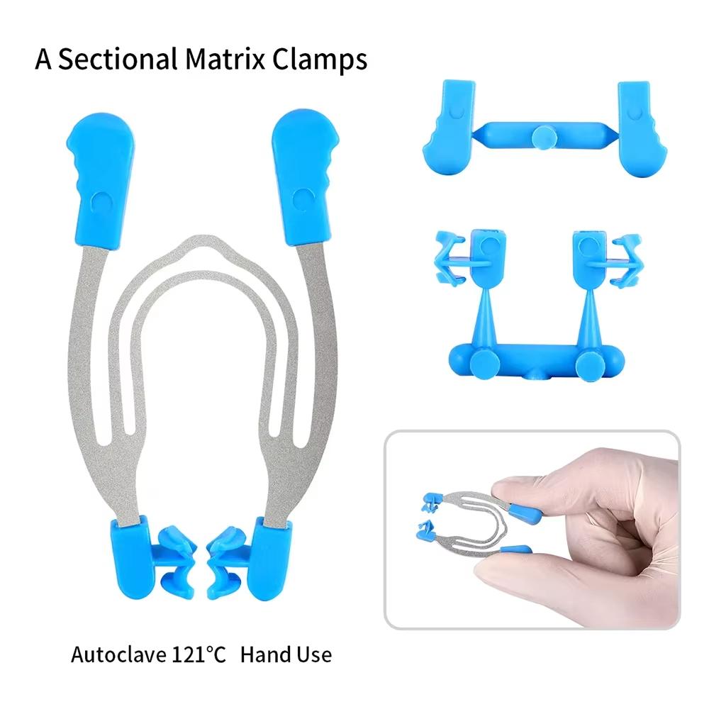 Nigf Dental Matrix Sectional Contoured Matrices Clamps Wedges Metal Spring Clip Rings Dentist Tools Dental Lab Instrument