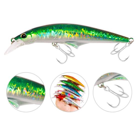 Рыболовная приманка Твердая приманка с тройным крючком Реалистичный вид 3D глаза Яркий цвет Портативная мини искусственная приманка Поддельная приманка