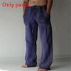 Casual Pants For Men With Printed Cotton Linen Fabric For Spring Urban Style Comfort