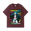 275 GSM Washed T-shirts 100% Cotton Cyberpunk V9 Rebecca Print Unisex Heavy Cotton T Shirt