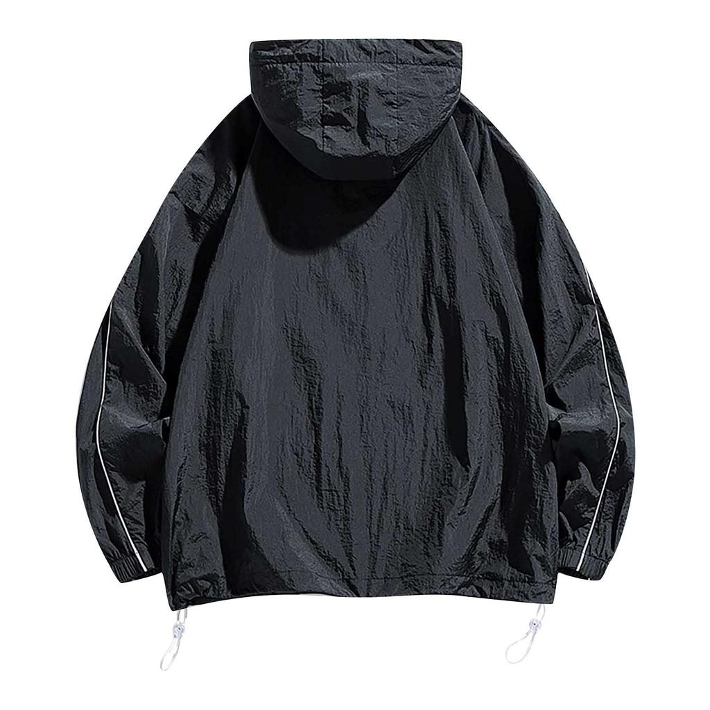 Летняя унисекс модная однотонная тонкая куртка на молнии с капюшоном и солнцезащитным козырьком
