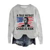 Women's Fashion Round Neck Pullover Top Long Sleeve Tee Printed Sweatshirt