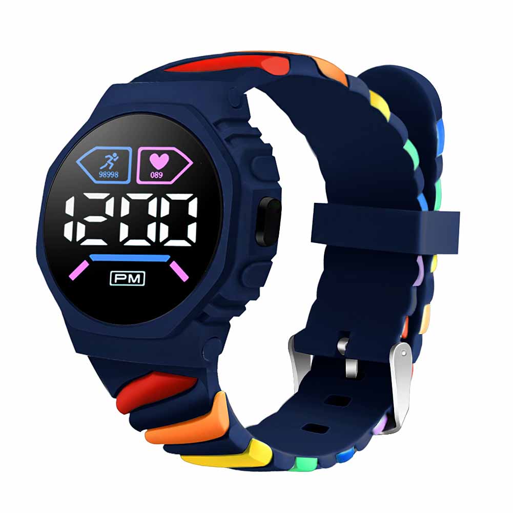 Children Kids Watch LED Digital Wristwatch for Boys Girls Waterproof Silicone Rainbow Kids Student Sport Electronic Watches