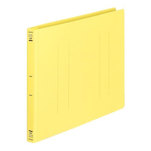 KOKUYO Flat File PP Cover Resin Binding 2 Holes A4 Horizontal 150 Sheet Holder Yellow Fu-H15Y