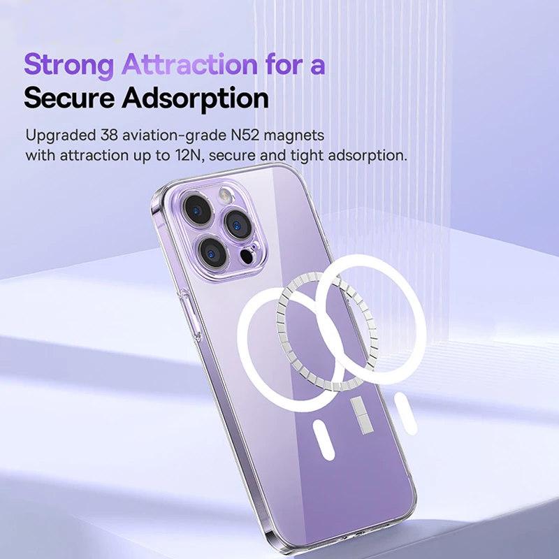 Magnetic Case for iPhone 15 14 Pro Max Support Wireless Charging Case for iPhone 13 12 11 Pro Clear Protective Cover Case