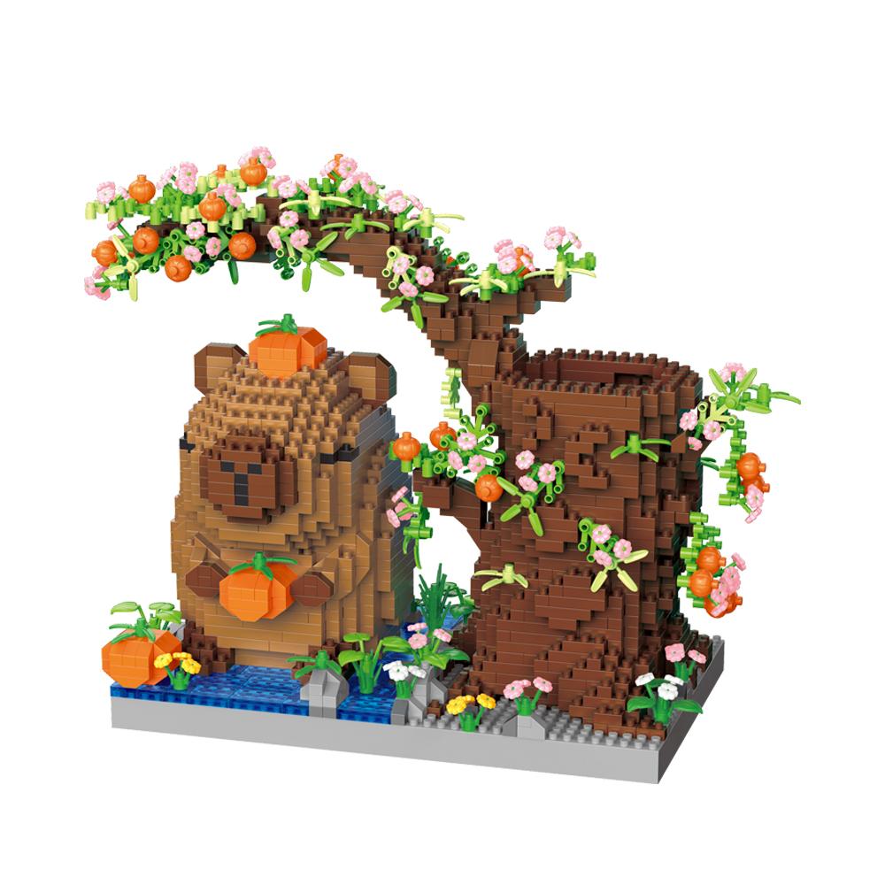 Модель подставки для ручек капибары, микро-мини строительные блоки - Идеально для любителей DIY, образовательная и декоративная игрушка для столов