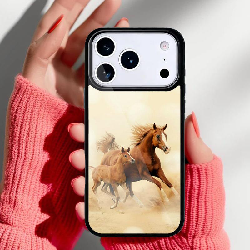 Красивый Чехол для Телефона с Изображением Лошади для iPhone 17 16 15 14 13 Pro Max Задняя Крышка для 12 11 Pro Coque