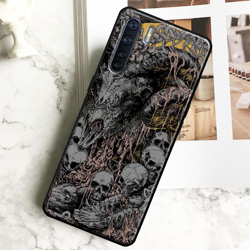 Satanic Scary Skull Case For Oppo A79 A18 A38 A58 A78 A98 A40 A60 A80 A16 A76 A96 A15 A74 A94 A54 A17 A77 Cover