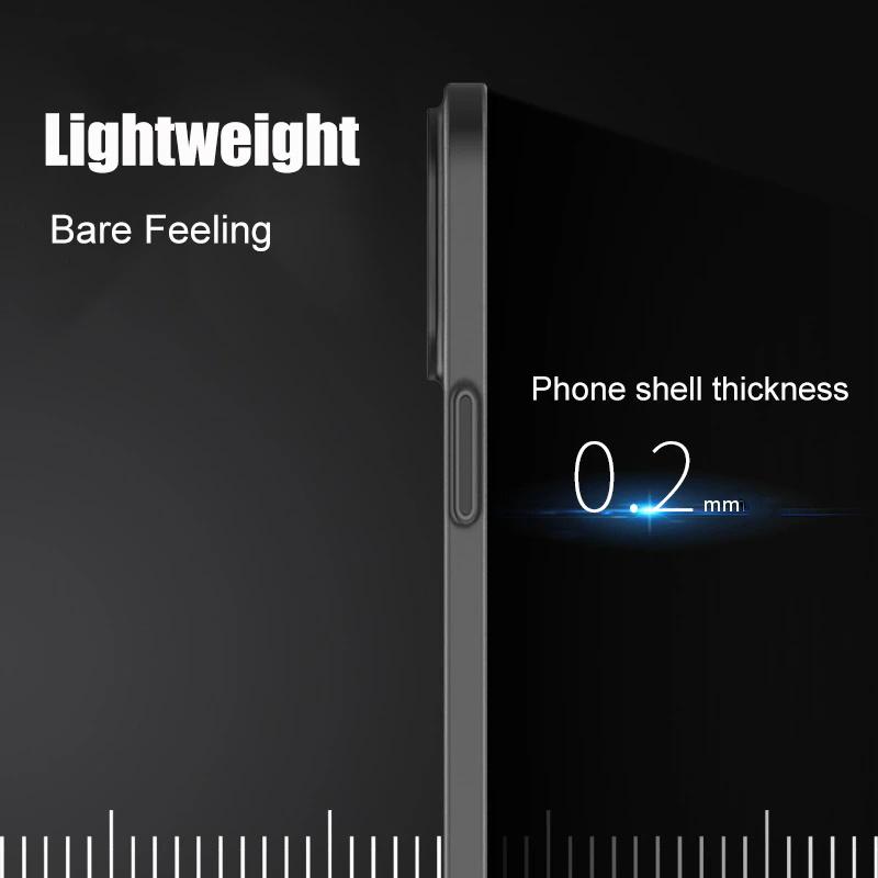 Ультратонкий матовый жесткий чехол 0,3 мм для iPhone 15 Pro 14 Plus 13 12 Mini Pro Max, прозрачный тонкий, полная задняя крышка, чехол из полипропилена