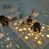 Solar Patio Lighting Star Lantern, Metal Garden Light, Waterproof Outdoor Hanging Lights Lantern for Porch Lawn Pathway Wedding Party Energy Saving