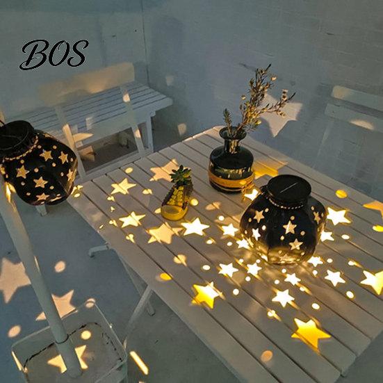 Solar Patio Lighting Star Lantern, Metal Garden Light, Waterproof Outdoor Hanging Lights Lantern for Porch Lawn Pathway Wedding Party Energy Saving