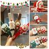 1/4pcsChristmas Snap Bracelet Plush Elk Snowman Design for Kids Party Games Xmas New Year Gift