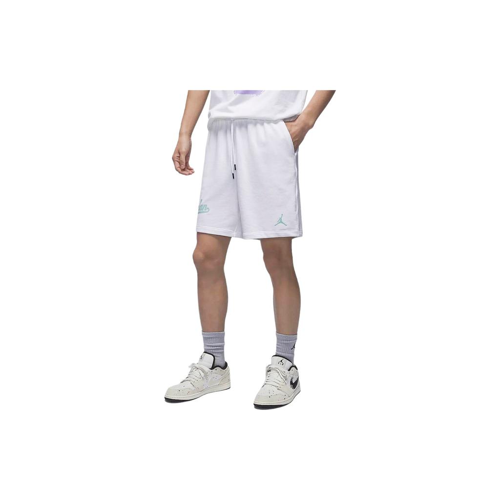Jordan Спортивные повседневные шорты Flight MVP с логотипом и буквенным принтом на шнуровке, мужские плавки, белые FN4701-100
