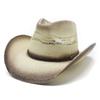 Eaby Rigid Weave Top Hat Knight Cowboy Hat Jazz Hat Rolled Brim Straw Hat