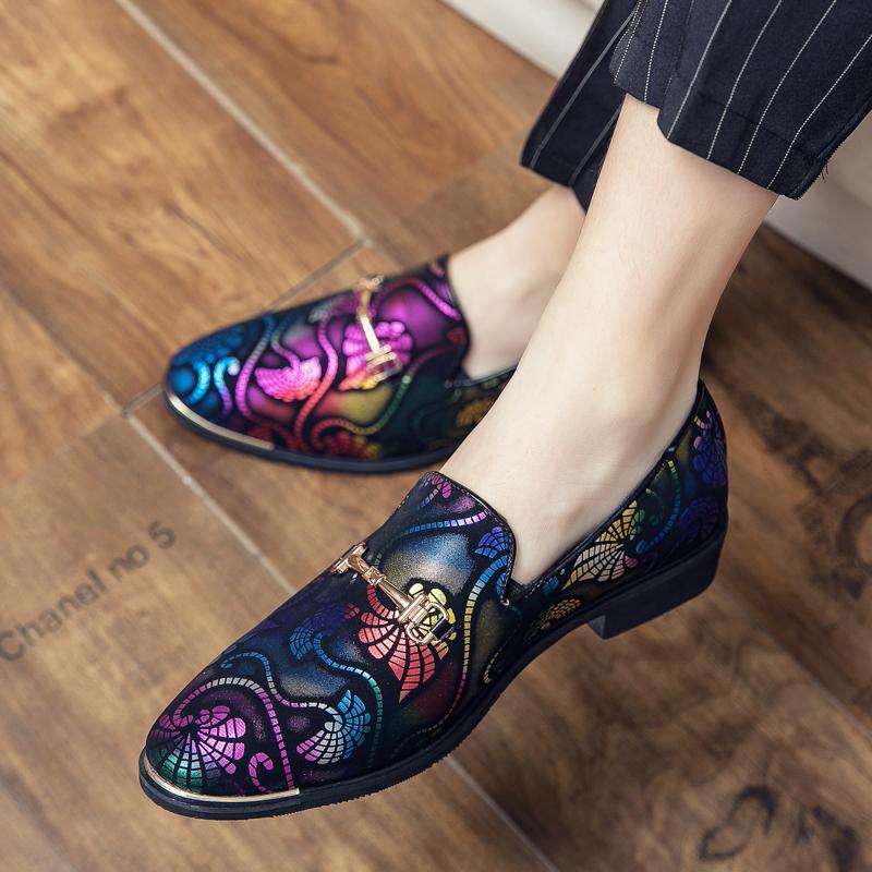 2024Luxury Brand Loafers Slip-on Fashion Colorful Leather Shoes British Style Moccasins Soft Sole Comfortable Wedding Ball Shoes