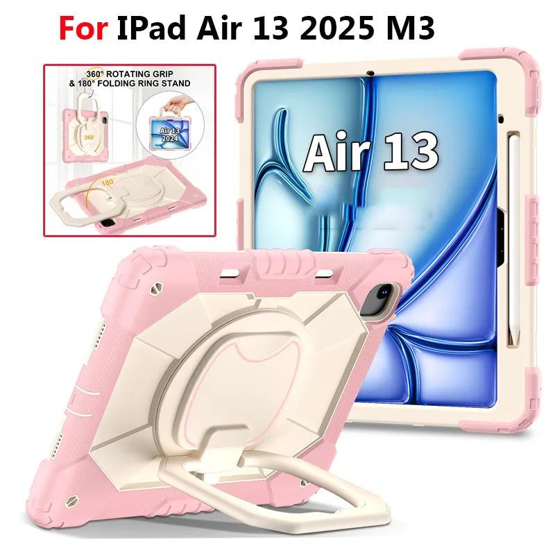 Детский противоударный чехол-броня для нового iPad Air M3/M2 13 дюймов 2025 Чехол для iPad Pro 13 2024 M4 Планшета Funda Поворотный на 360° Ударопрочный чехол