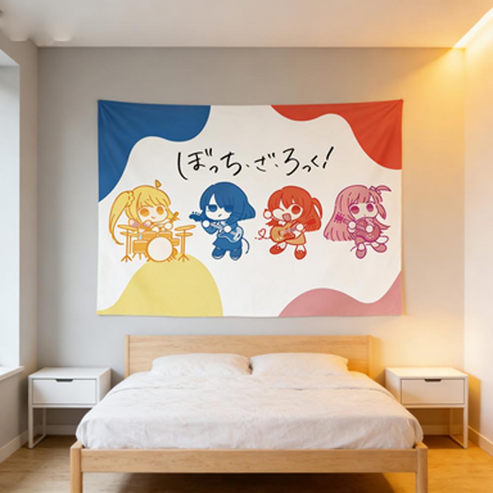 Hitori Gotoh Bocchi the Rock Privacy Blackout Curtain Background Cloth Wall Tapestry for Socially Anxious Individuals