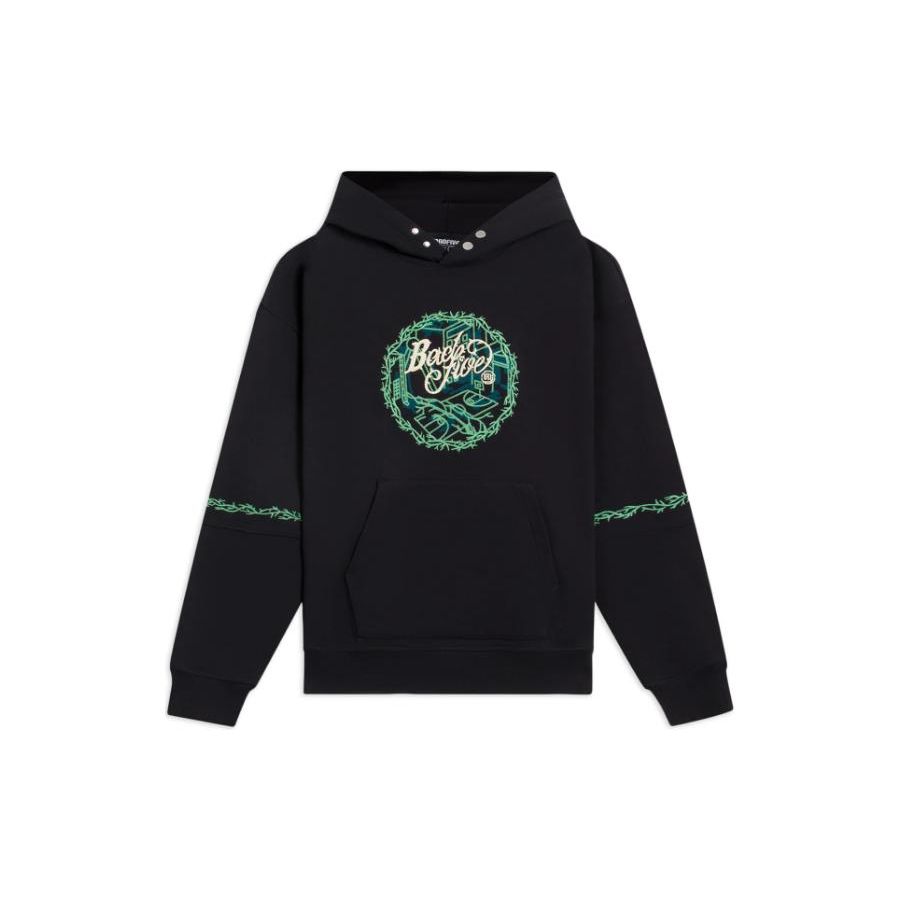 Li-Ning Толстовка с капюшоном и длинными рукавами Anti-Series с однотонным узором, топы унисекс, черный AWDS643-6