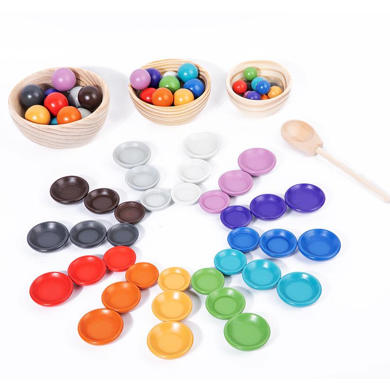 Teaching aids baby clip ball clip beads color matching toys children's early education puzzle color cognition classification cup