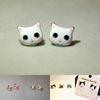 1 пара милых сережек-гвоздиков с рисунком кошки, изящная ручная работа