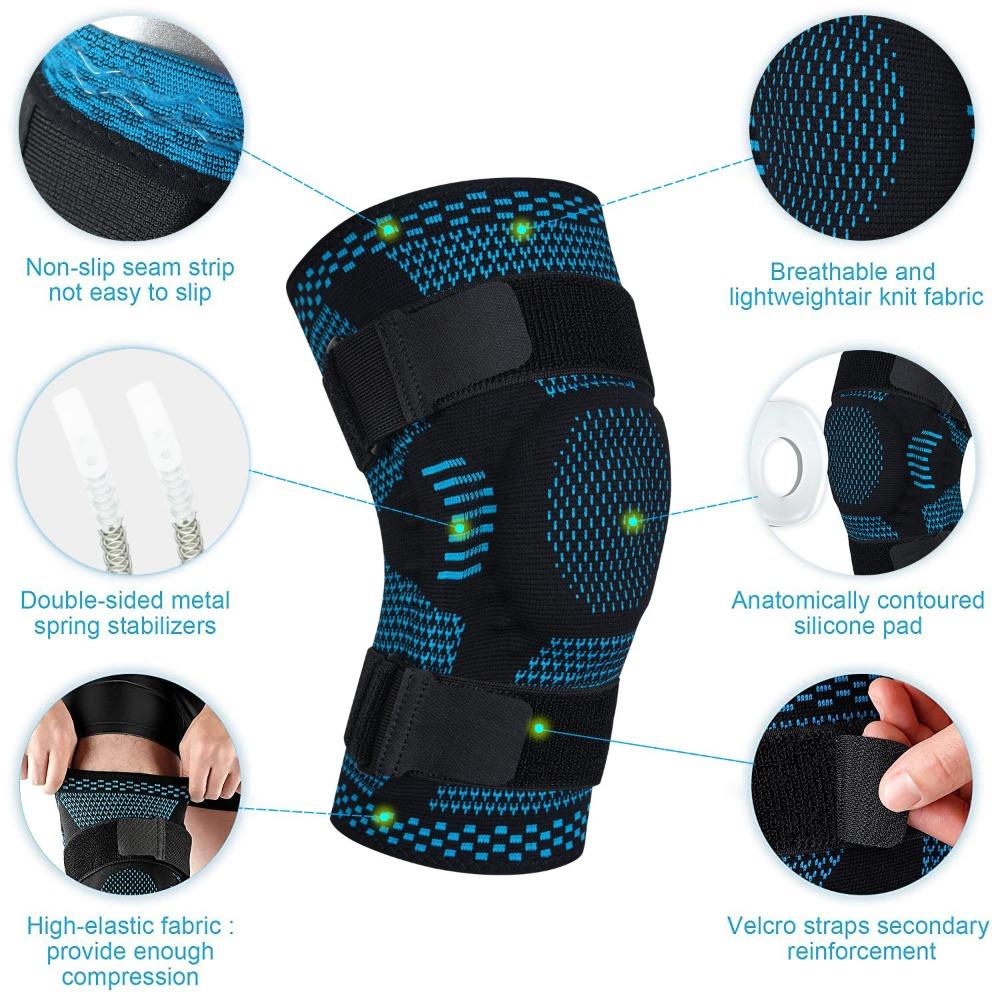 Non-slip Knee Brace Support Breathable Compression Sleeve Knee Support Exercise