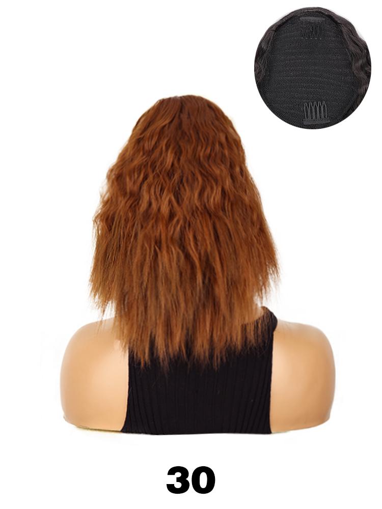 LISI HAIR Синтетические короткие вьющиеся волнистые заколки для волос на завязках из волокон для женщин, естественные волнистые хвостики