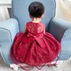 Вечернее платье для новорожденных девочек 0, 1, 2 лет, элегантное элегантное платье принцессы с открытой спиной и свадьбой, днём рождения, пышное платье для девочек