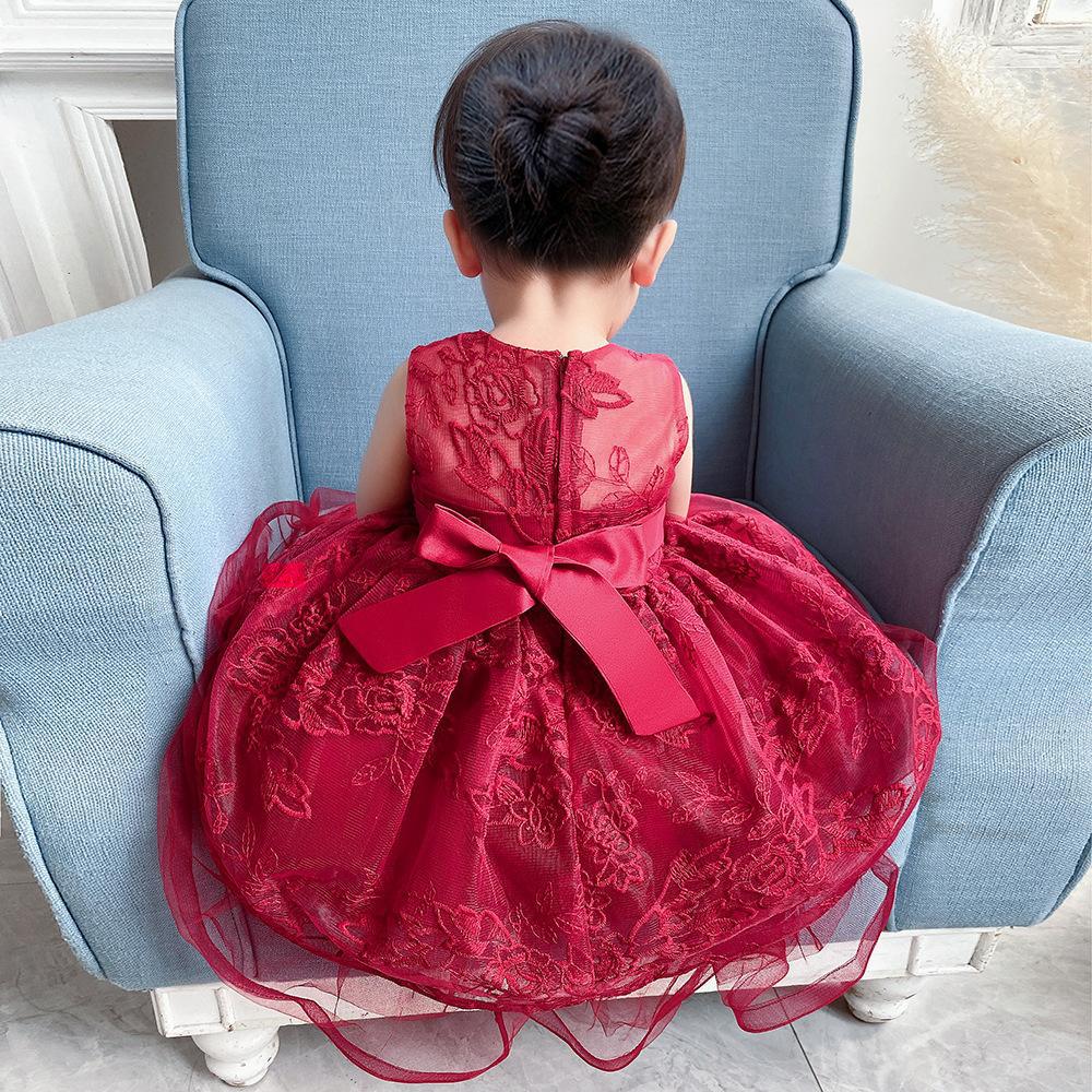 Вечернее платье для новорожденных девочек 0, 1, 2 лет, элегантное элегантное платье принцессы с открытой спиной и свадьбой, днём рождения, пышное платье для девочек