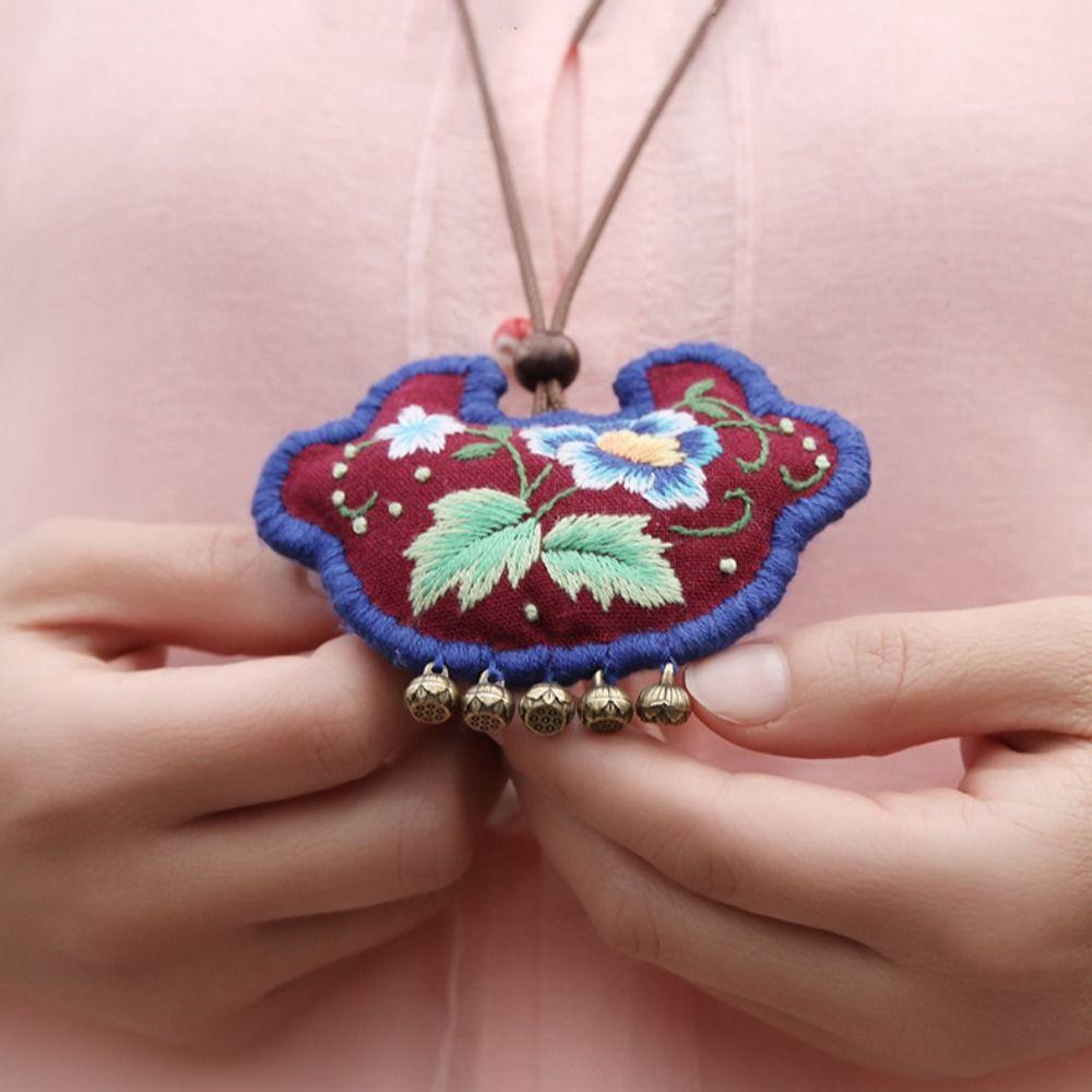 Handmade Embroidered Lucky Bag DIY Kits Hand-stitched Embroidery Set  Beginner