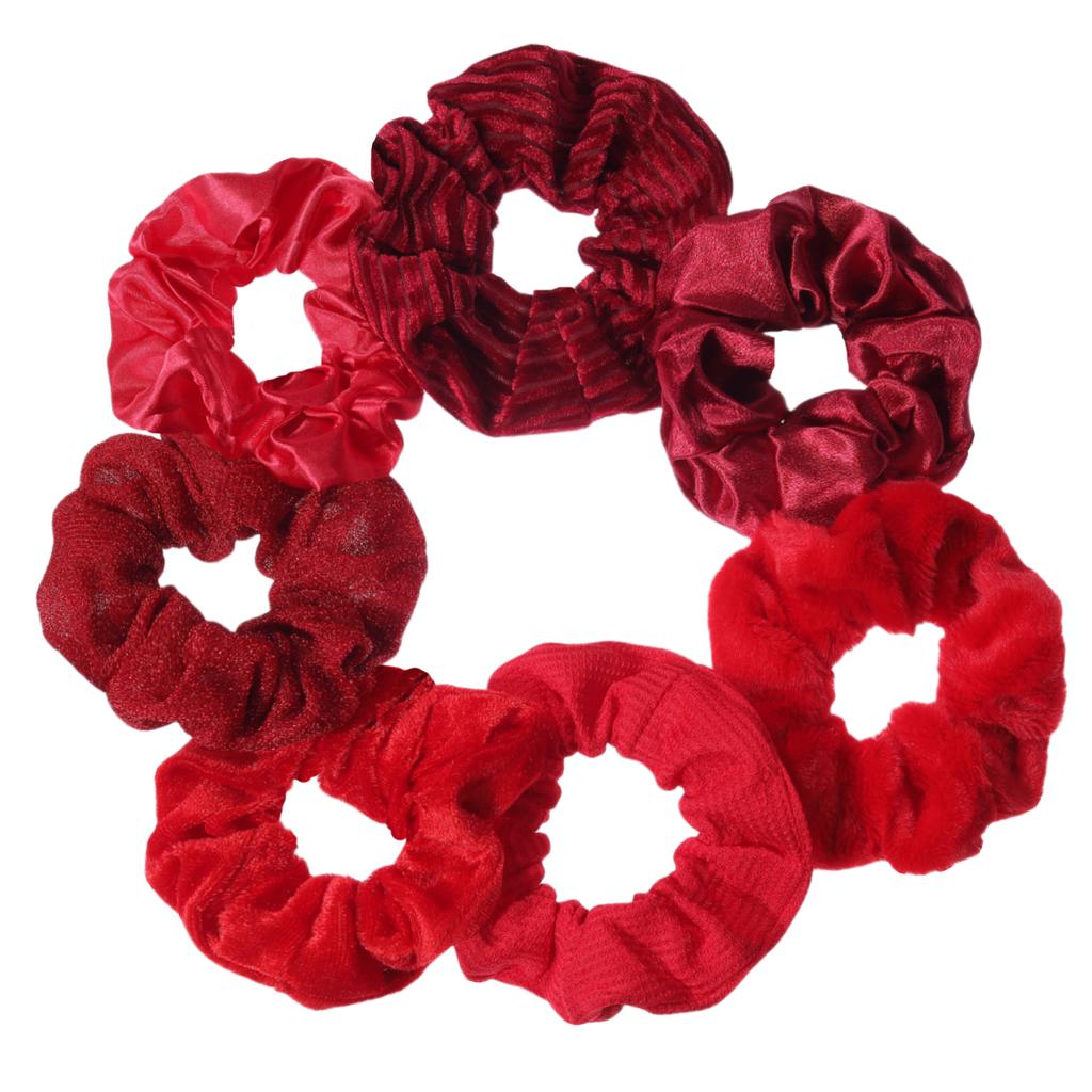 7 шт./набор Женские резинки для волос Набор Плюшевые Однотонные для Девочек Держатель для Хвоста Принт Цветочный Мелкий Цветок Завязки Аксессуары