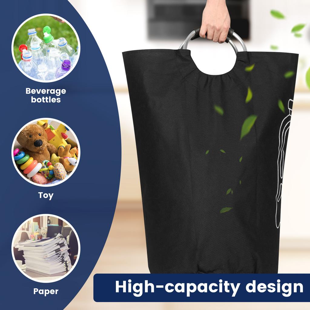 2/3Pcs 82L Empty Bottle Storage Basket Folding Kitchen Wastewater Bottle Collector Bag with Handle Large Capacity Bin for Home