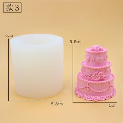 simulation double-layer small cake soap handmade silicone mold creative diy homemade aromatherapy candle mold