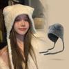 Warm Lambhair Bear Ear Hat Cute Y2K Beanies Caps Fashion Plush Knitted Bear Hat Women