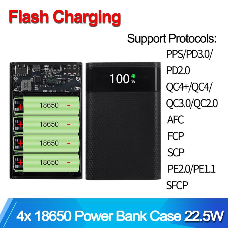 Блок питания для сверхбыстрой зарядки, 20000 мАч, ящик для хранения заряда аккумулятора, чехол для аккумулятора 8x18650, 9 В, 25 Вт, без аккумулятора для iPhone