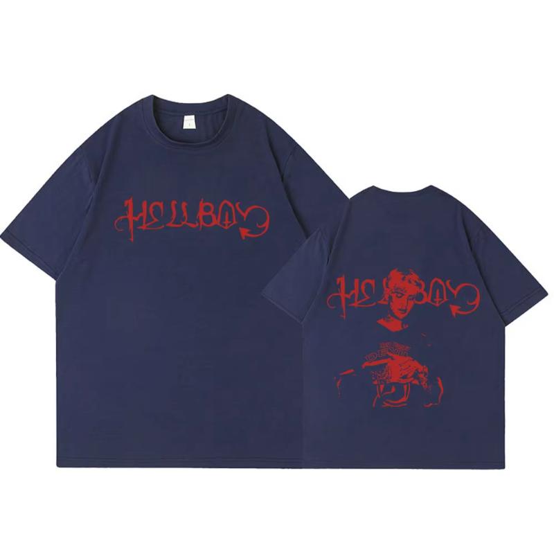Футболка рэпера Lil Peep Crybaby Hellboy Винтажная хип-хоп футболка Унисекс Женская одежда Хлопковые оверсайз футболки с коротким рукавом Топы