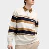 Fila Versatile Casual Striped Long Sleeve Polo Shirt Men Tops Cloud-Mushroom-White F11M519205FWT