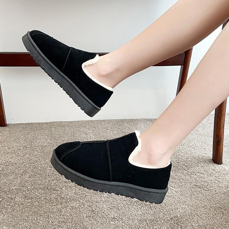 Весенние и осенние хлопковые туфли для женщин, утолщенный бархат для тепла, универсальные зимние ботинки, женские хлопковые туфли One Step