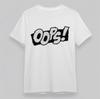 Women's Oversize Breathable Classic T-Shirt OOPS Graffiti Print White Comfy Tee